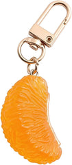 Orange Petal Car Keychain, 2026 New Decorative Fruit Key Holder, Bag Charm Accessory, Men Women Creative Interesting Novelty Stylish Mini Simulated Food Fruit Keychain Key-ring Pendant