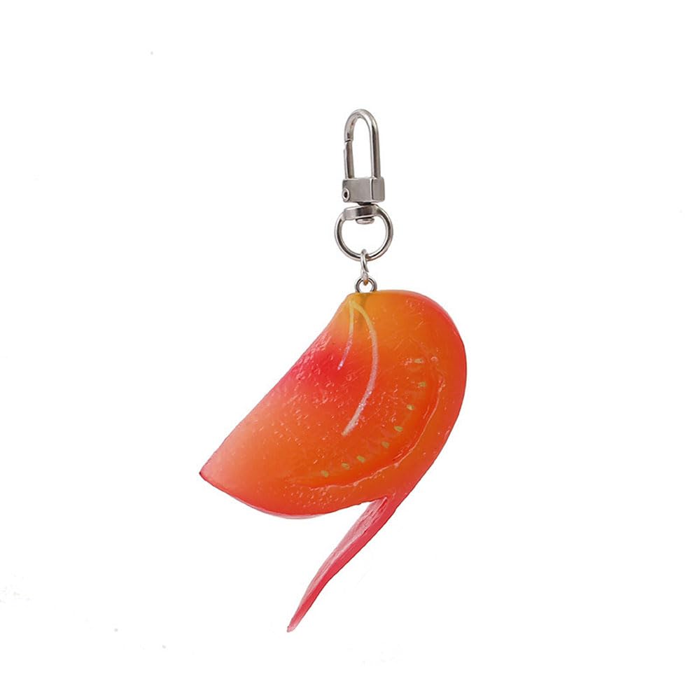 HSYHERE Men Women Creative Interesting Novelty Stylish Mini Simulated Food Fruit Shrimp Keychain Key-ring Pendant