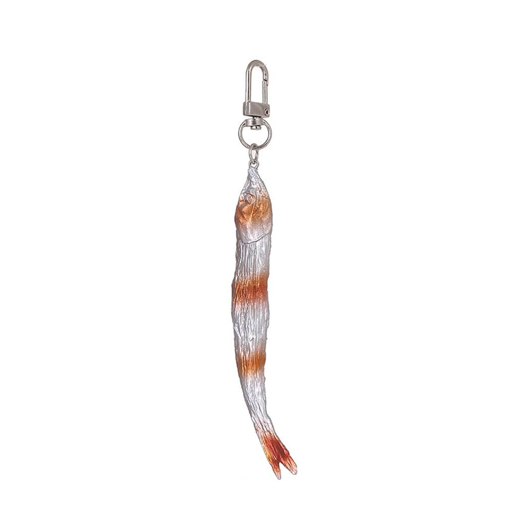 HSYHERE Men Women Creative Interesting Novelty Stylish Mini Simulated Food Orange Shrimp Keychain Key-ring Pendant