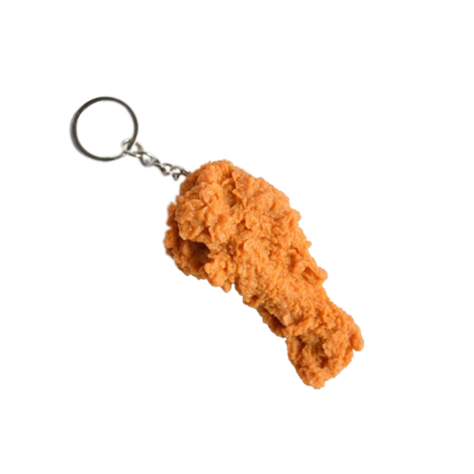 Imitation Food Keychain Fried Chicken Leg Nuggets Wing Keychain for Handbag Purse Car Accessories