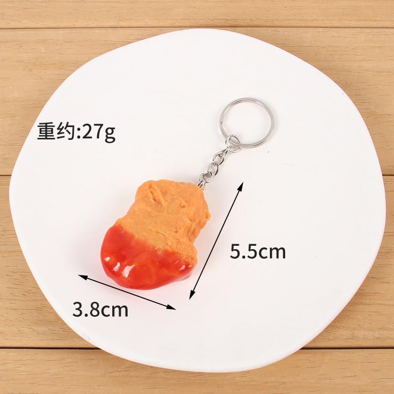 Fuqimanman2020 Imitation Food Keychain Fried Chicken Leg Chicken Wing Chicken Nugget Keychain Accessories