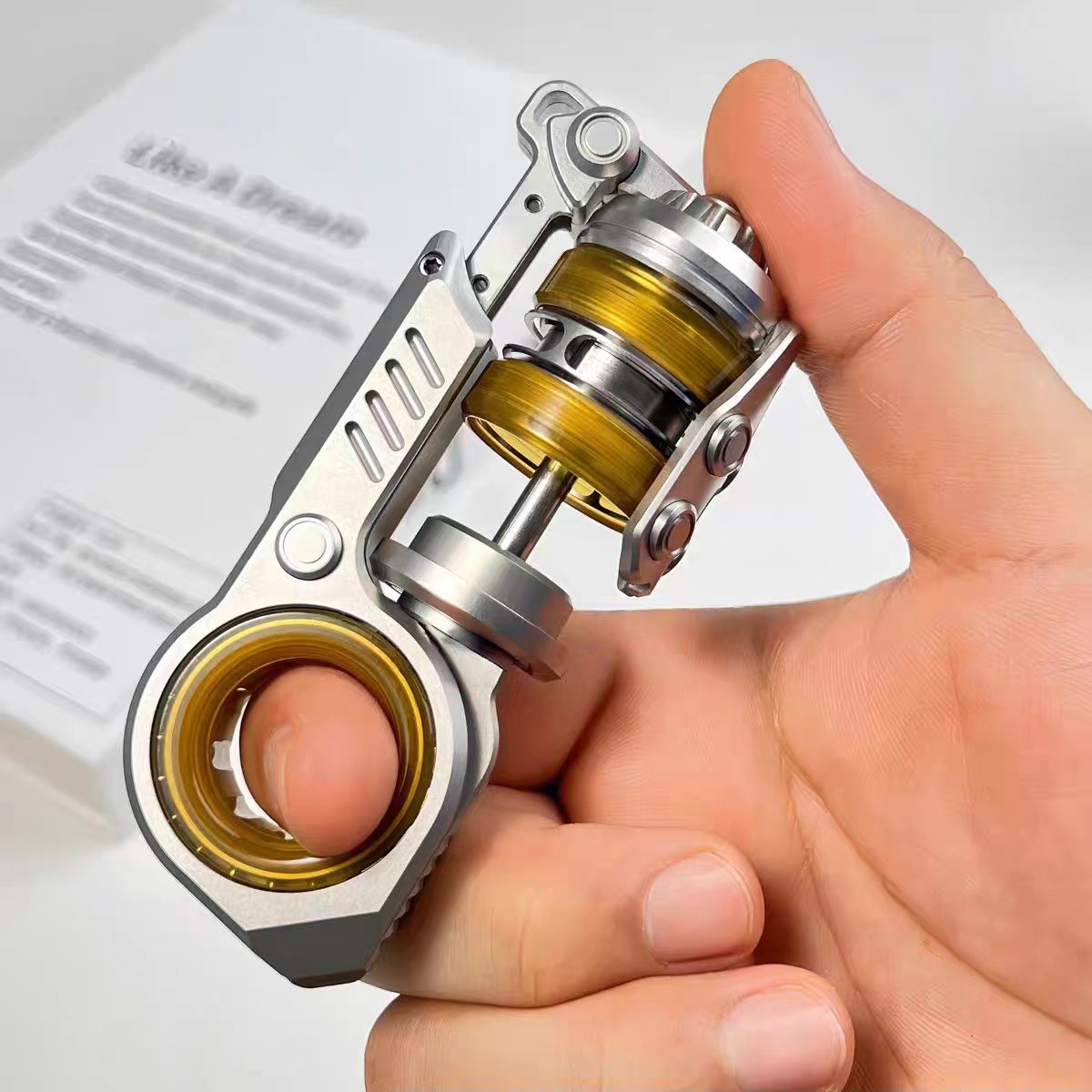 Lepai Aurora EDC Tuning Fork Push Card Fidget Toy Stainless Steel Ratchet Spinner Stress Relief Gadget
