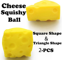 ZTATU Cheese Squishy Fidget Toys Stress Balls for Adults (2PCS) Cheese Squeeze Stress Ball Sensory Fidget Toys, Stress Relief Gifts Party Favors Easter Basket Stuffers