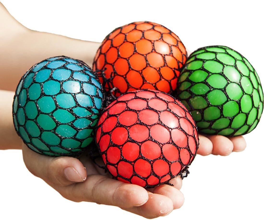 Mesh Squishy Ball Squeeze Grape Ball Relieve Pressure Ball, Colors May Vary, 2PCS