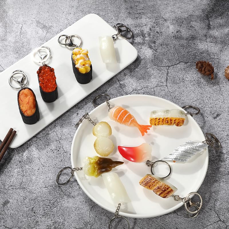 HSYHERE Men Women Creative Interesting Novelty Stylish Mini Simulated Food Fruit Shrimp Keychain Key-ring Pendant